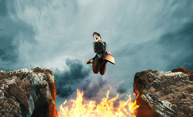 Jumping over gap flame