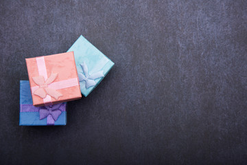 Gift Boxes On Grunge Background