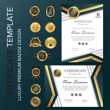 Creative Certificate design with badge