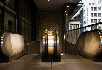 Empty escalator