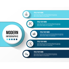 Modern infographic with 3d table illustration