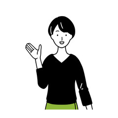 Illustration of a woman giving an explanation.