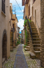 Obraz premium Torri in Sabina (Italy) - A little medieval village in the heart of the Sabina, Lazio region, during the spring