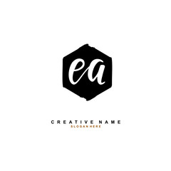 E A EA Initial logo template vector. Letter logo concept