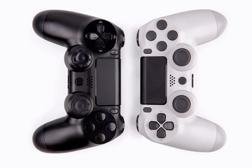 Joystick gaming controller isolated on white background , Video game console developed Interactive Entertainment © Mizkit