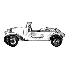 vector sketch of retro car
