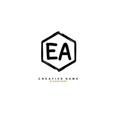 E A EA Initial logo template vector. Letter logo concept