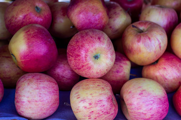 group of red apples placed casually