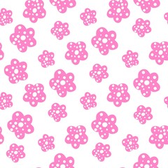 Daisy field. Simple chamomile flowers seamless pattern.