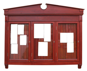 Board for church announcements made of mahogany isolated