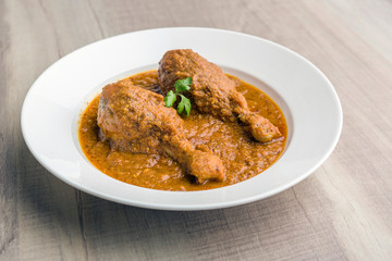 authentic chicken gravy served in a plate for lunch