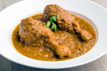 authentic chicken gravy served in a plate for lunch