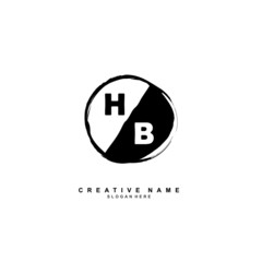 H B HB Initial logo template vector. Letter logo concept