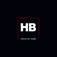 Obraz premium H B HB Initial logo template vector. Letter logo concept