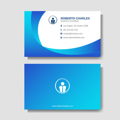 Naklejka premium Modern business card layout background template