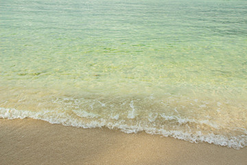 Background of clear water at the beach Paradise beach, Phuket Thailand Tropical countries At the top of the island.