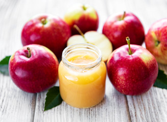 Applesauce in glass jar