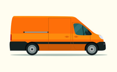 Сargo van isolated. Vector flat style illustration.