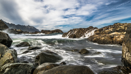 A small rocky lagoon