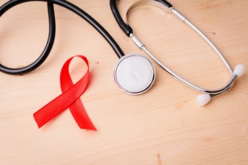 Red cancer ribbon awareness 