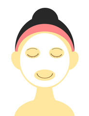 パックをしている女性