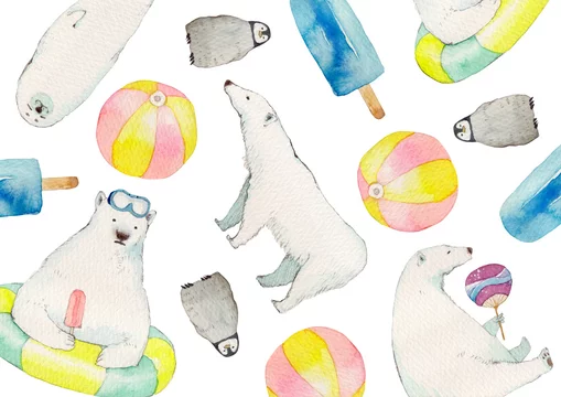 夏 背景 テキスタイル 動物 水彩 イラスト Stock Illustration Adobe Stock