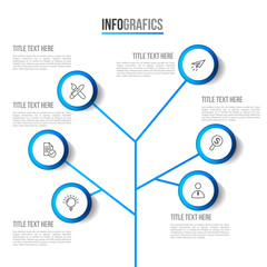Fototapeta premium Infographic Connection template with 3D paper label