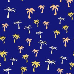 Coconut palm tree. Tropical vector Seamless pattern