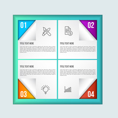 Colorfull Infographic template with 3D paper label