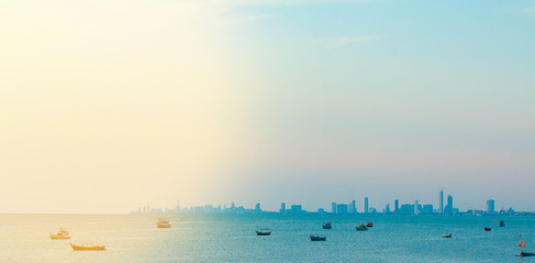 Pattaya beach in the sunshine day, Thailand 