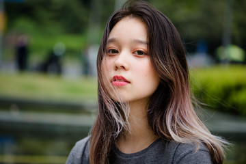 portrait of chinese teenager in shanghai
