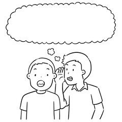 vector set of people whispering