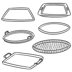 vector set of tray