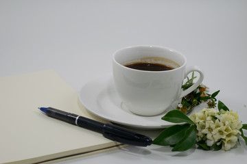 Coffee flower white background