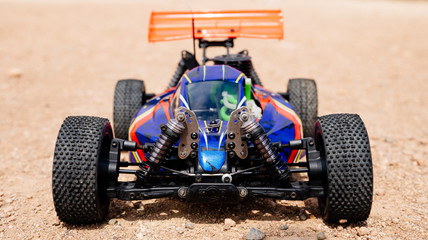 rc toy car rally on dirt track