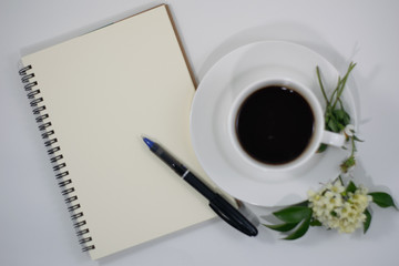 Coffee flower white background
