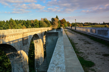 sunset on the bridges in Stańczyki in Poland in Masuria