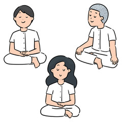 vector set of meditation