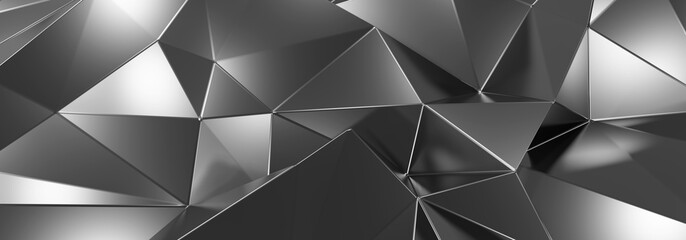 Obraz premium 3d ILLUSTRATION, of abstract crystal background, triangular texture, wide panoramic for wallpaper