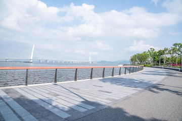 Coastal scenery of Shenzhen Bay Sports Park, Guangdong Province, China