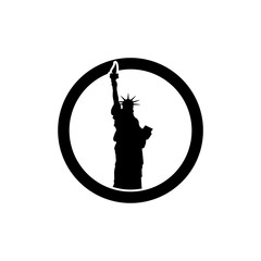 Statue of liberty icon, Statue of liberty logo concept on white background © sljubisa