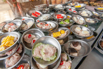 A various of Dim Sum streamer dumplings.