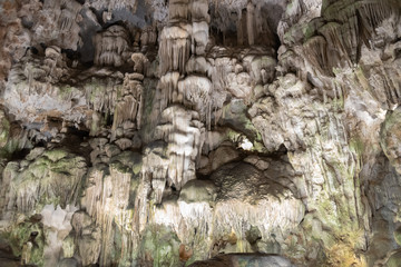 Ha long Bay,Vung Vieng Fishing Village,vietnam Dong Thien Cung Cave or paradise cave one of the most magical caves in Ha long bay famous place for tourist.