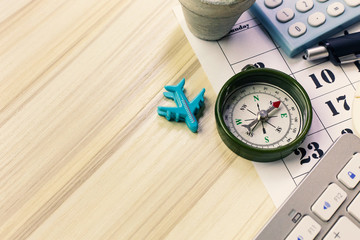  white  office  table for travel content.