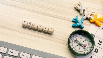  white  office  table for travel content.