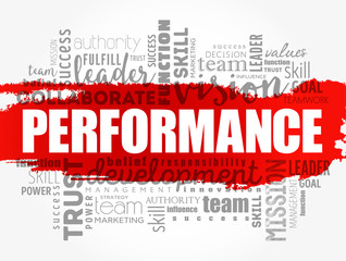 Fototapeta premium Performance word cloud collage, business concept background