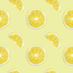 Lemons Watercolor Fruits Citrus Pattern Digital paper seamless illustration set of summer botanical decorations greeting card design