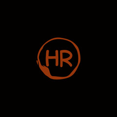 H R HR Initial logo template vector. Letter logo concept