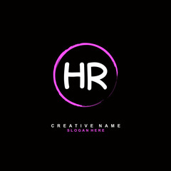 H R HR Initial logo template vector. Letter logo concept