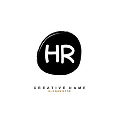 H R HR Initial logo template vector. Letter logo concept